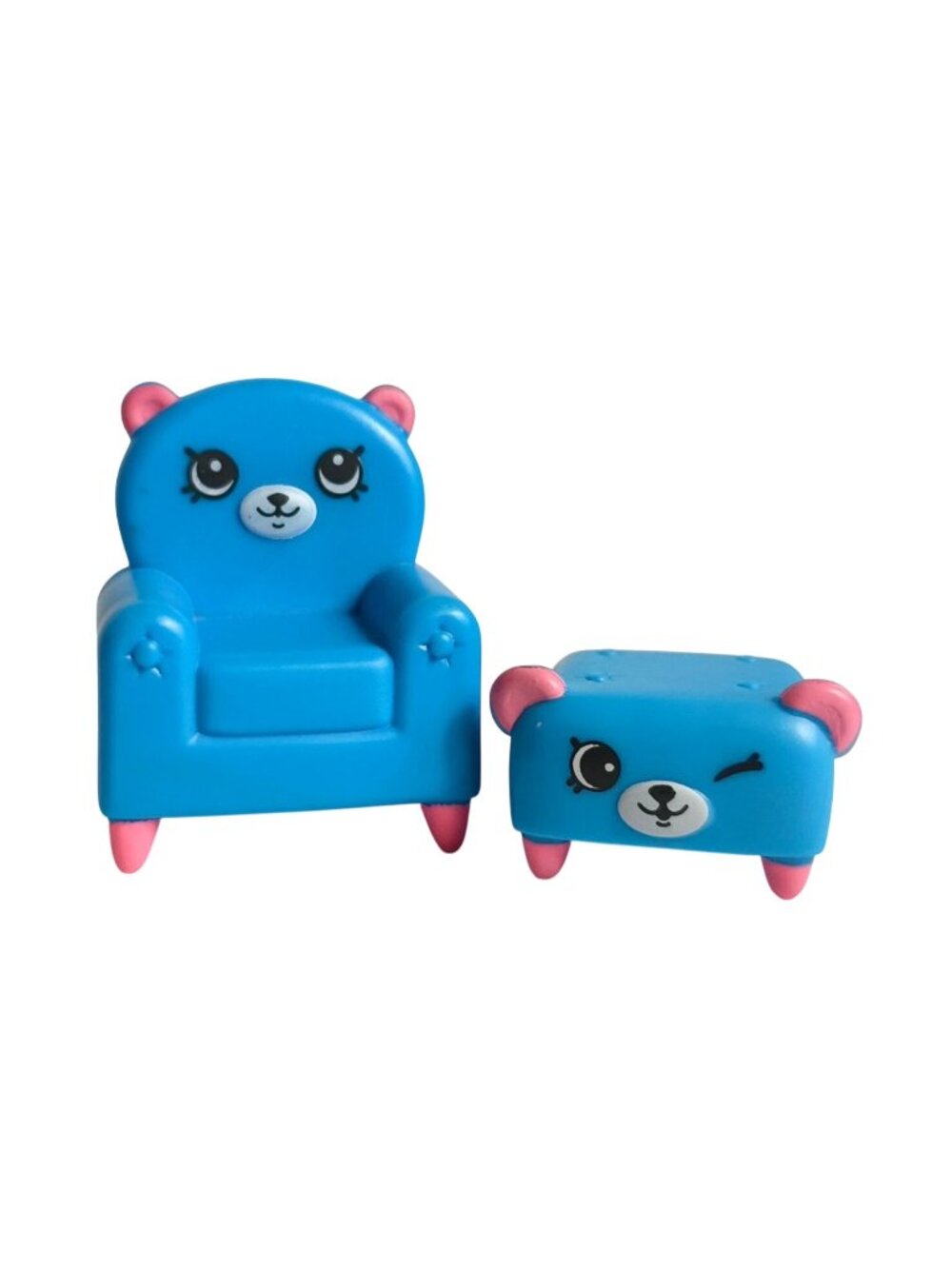 Shopkins McDonalds Blue Bear Chair #2 & Ottoman #14 Playset 2018 Happy Places